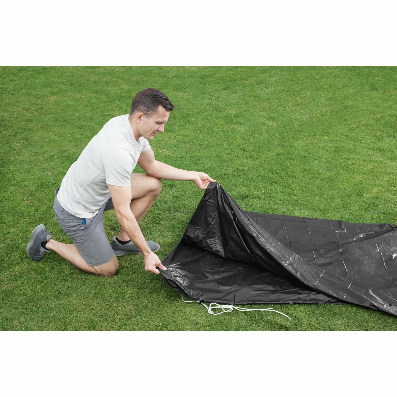 BESTWAY - Copertura rotonda per piscina fuori terra colore nero - diametro 427 cm